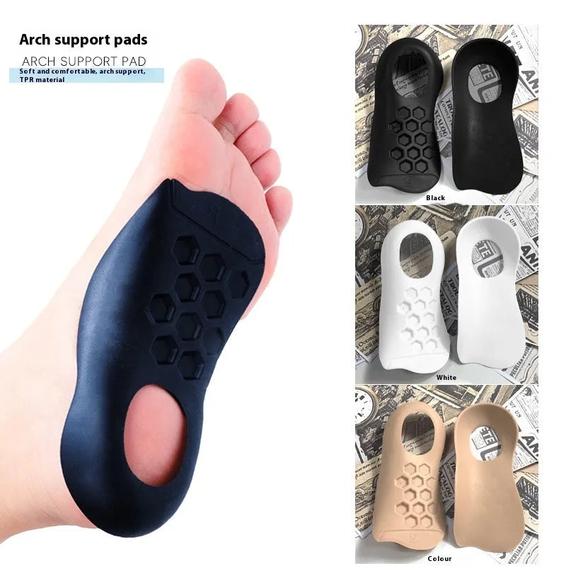 TPR arch support insole with varus correction in white, black and skin colour options