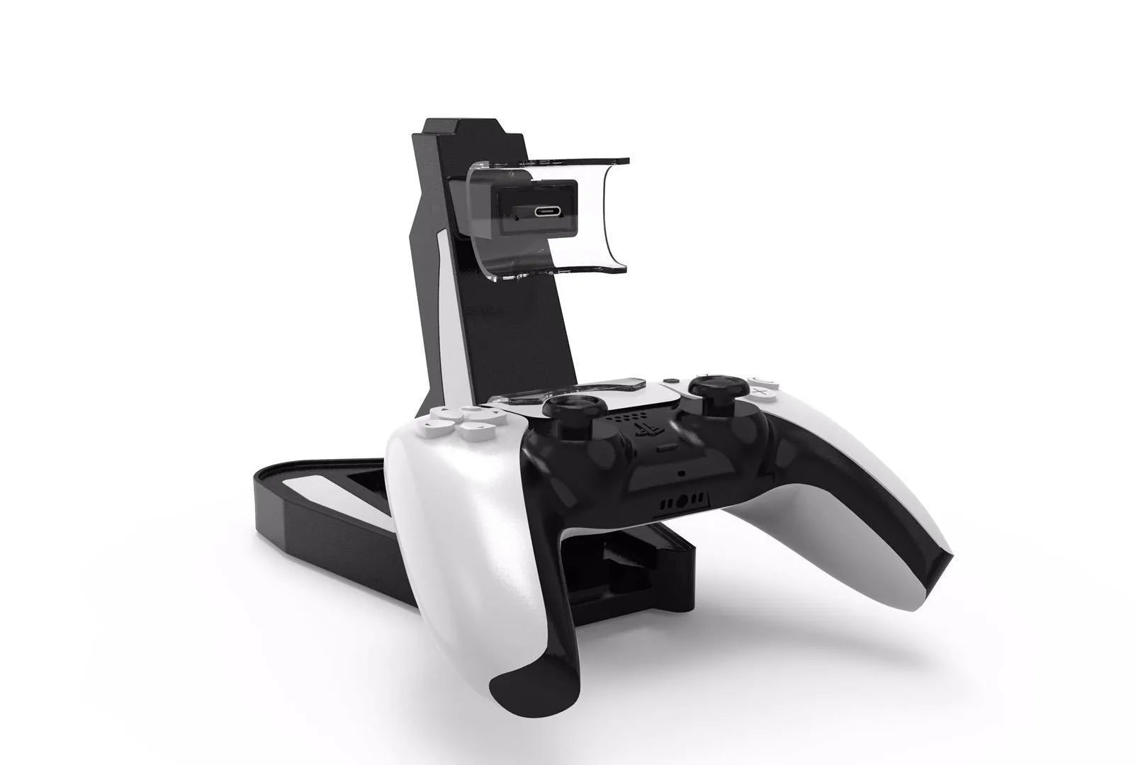 PS5 Handle Charger with turn light for PlayStation 5 controller in black ABS plastic