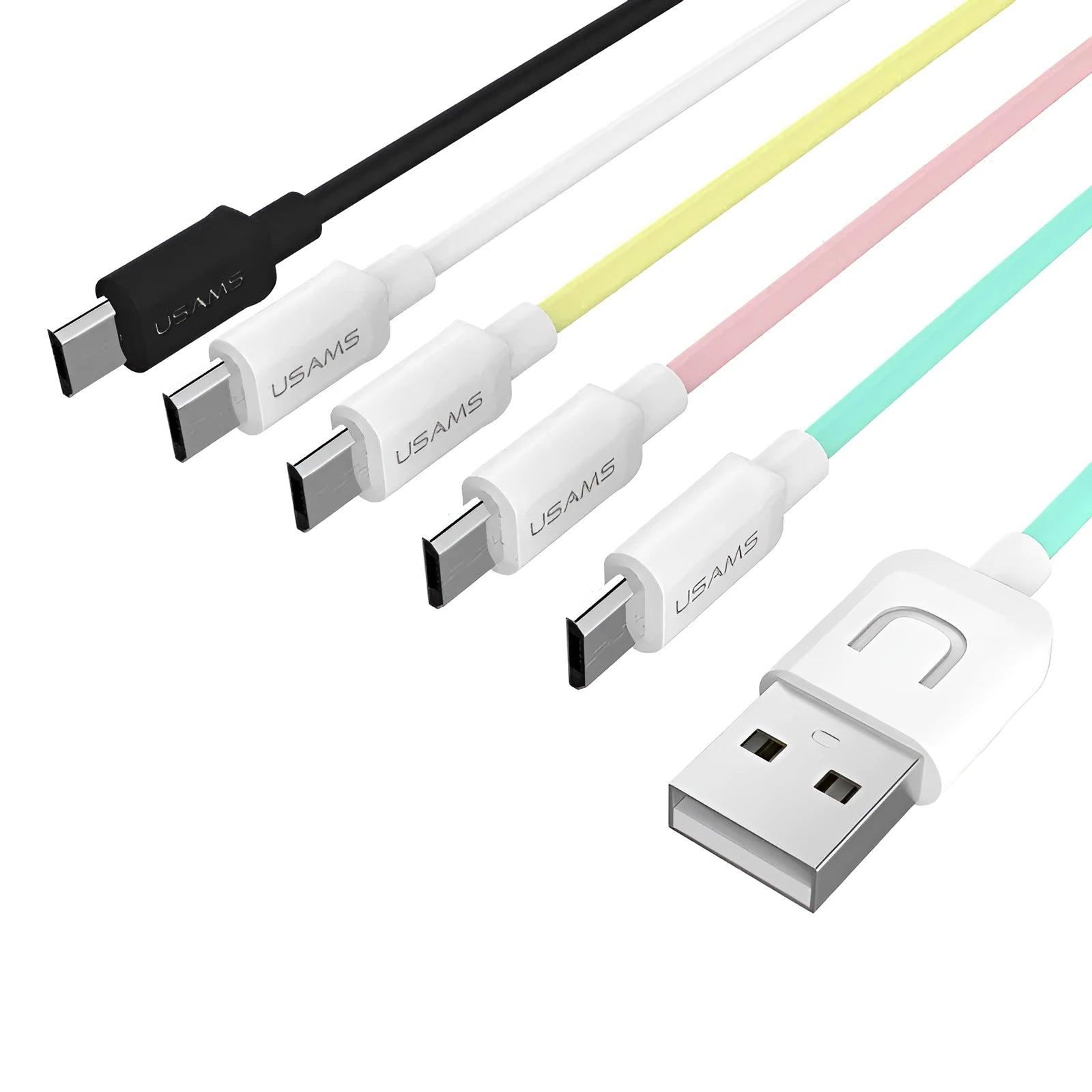 1 metre USB charging cable in selected colour with Type C, Micro USB or iPhone connector