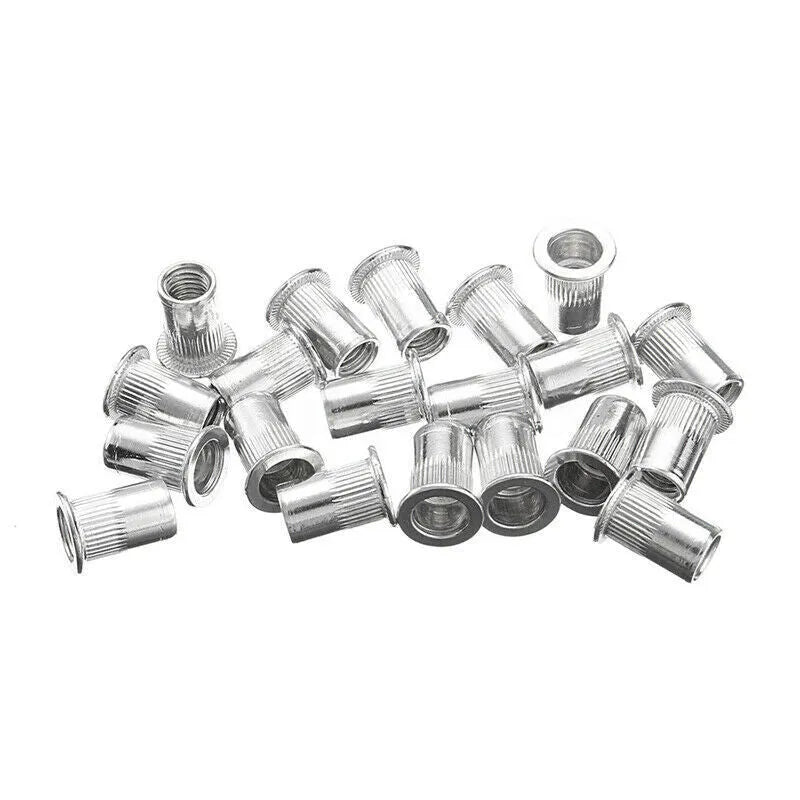 Alloy steel manual riveter nut gun set showing tool handle and selection of mandrels.