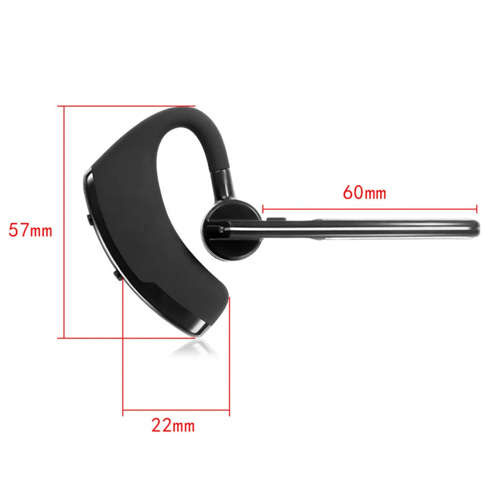 V9 Bluetooth wireless in-ear headset with microphone and soft cable for hands-free calls.