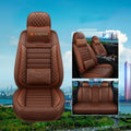 Red leather car seat cushion with high elastic sponge filler on a car seat.