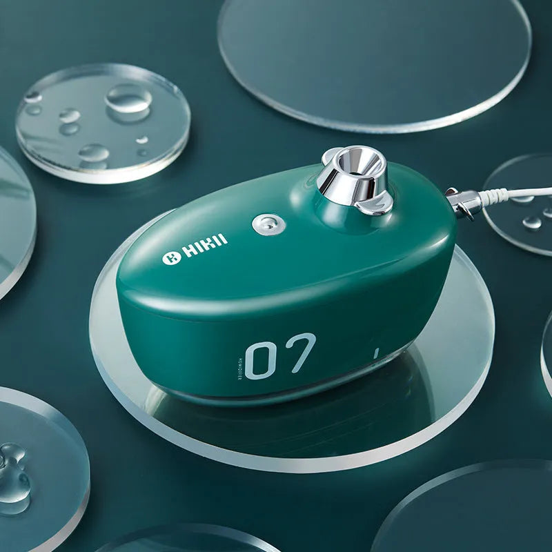 USB mini portable air purifying humidifier with nano atomization, night light, and 300mL tank in green