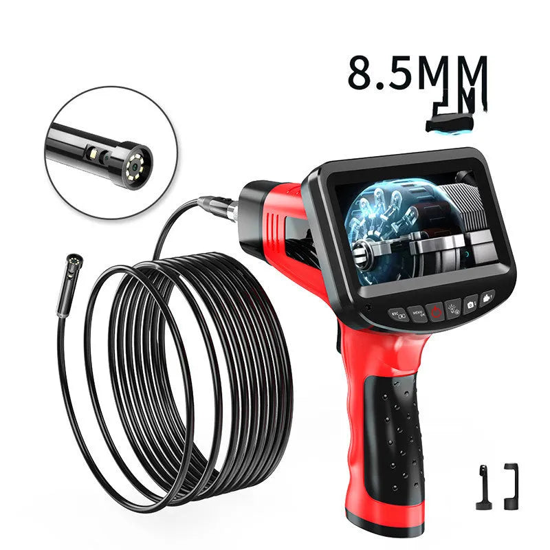 8.5mm dual-lens endoscope HD camera with snake pipeline and hard wire length options.