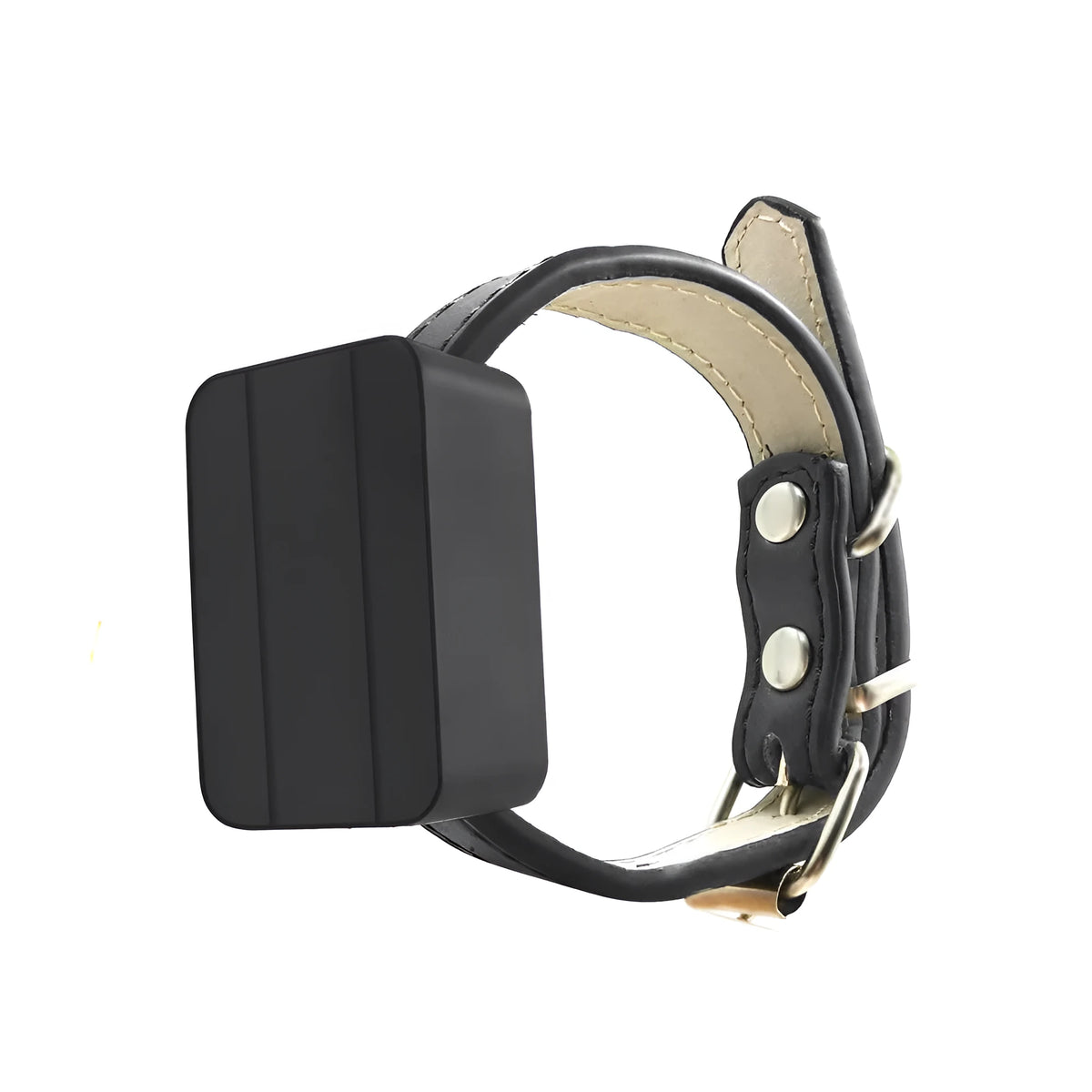 Black pet mini GPS locator with ABS body, USB charging, 48mm x 32mm x 20mm, 480-hour battery