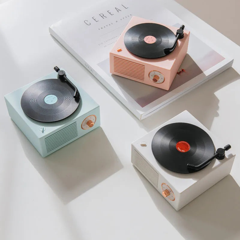 Vinyl record player Bluetooth speaker with 5W output in white colour, ABS shell, Bluetooth 5.0