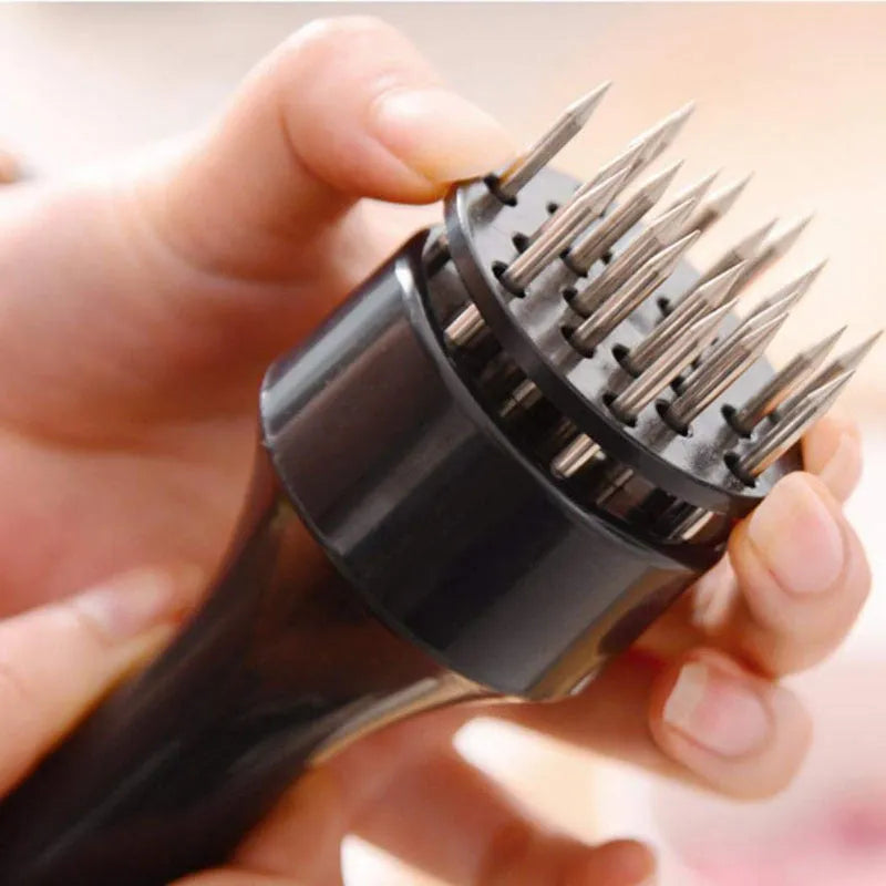 Pine meat needle tenderiser for steak in white or black colour option, handheld reusable kitchen tool