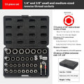 33-piece reverse tooth screw extractor set in chrome molybdenum steel with universal joint