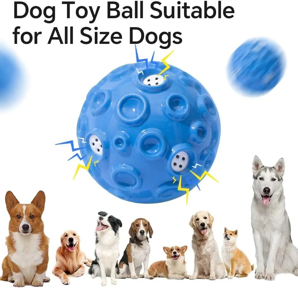 Durable rubber dog toy ball with squeaker sound for aggressive chewers in multiple colours