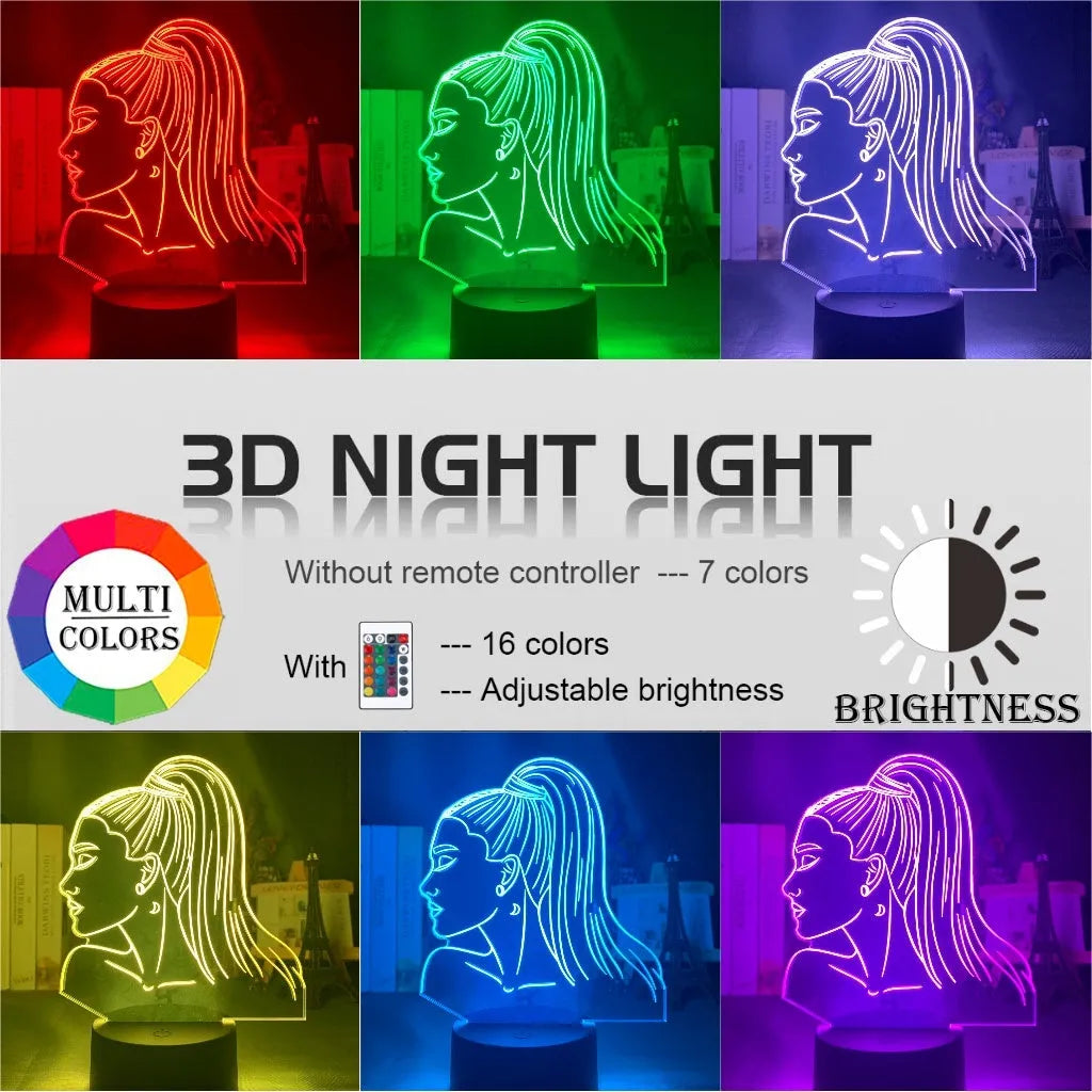 Acrylic 3D night light with European design showing dimensional effects and colour illumination