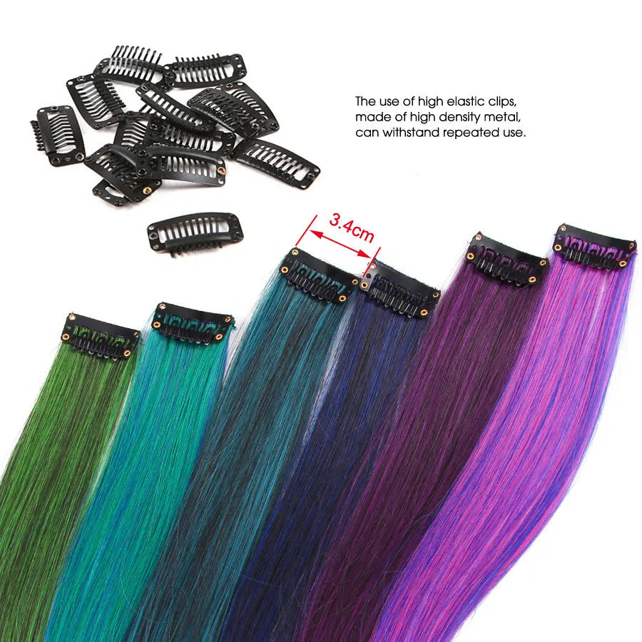 18 inch synthetic wig hair extension with natural wave, shown in multiple colour style options