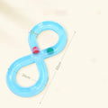 Interactive cat turntable toy with track balls and teasing stick on 50cm base