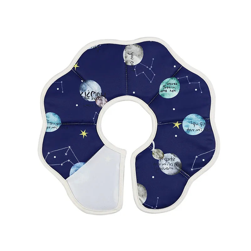 Soft adjustable cat recovery cone collar in fabric construction
