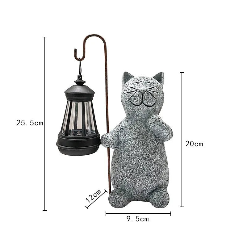 Solar garden lamp with kitten lifting lamp design for outdoor decorative lighting