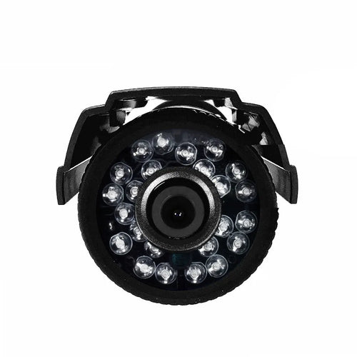 Black AHD HD waterproof security camera with a fixed lens on an ABS plastic housing.