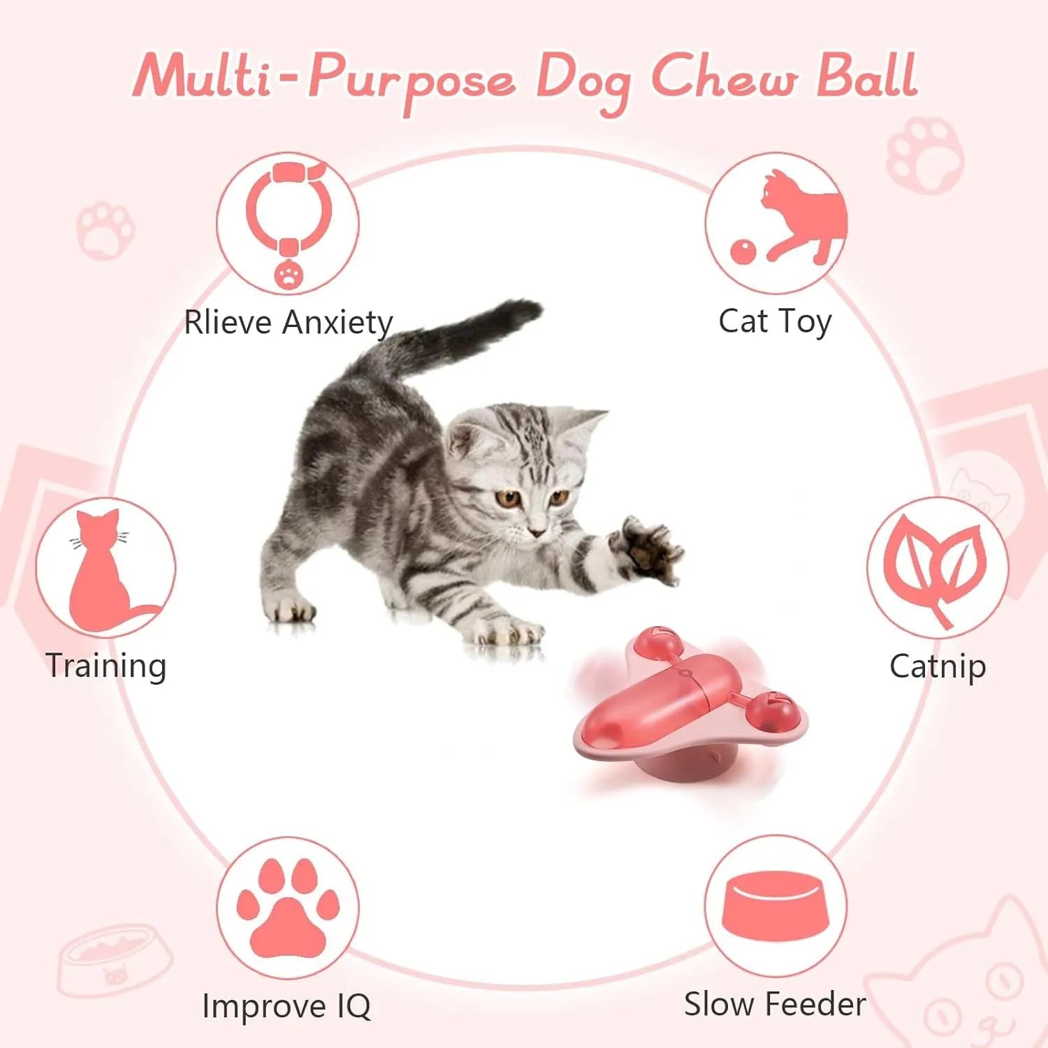 Interactive pet puzzle feeder toy with blue colour, suction cups, bell, and snack compartment