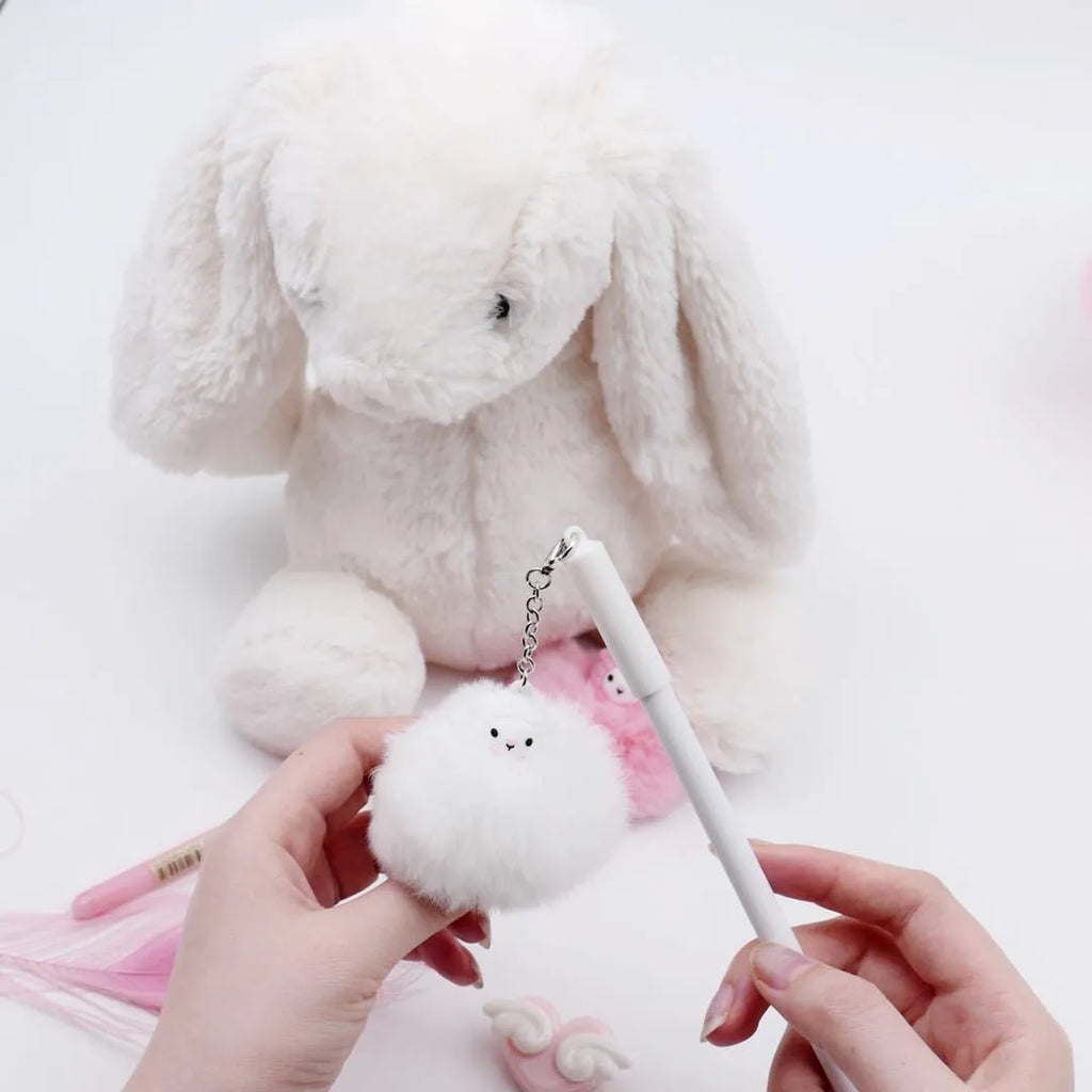 Alpaca hair ball pendant neutral pen signature pen with 0.5mm tip plastic 17cm length random colour