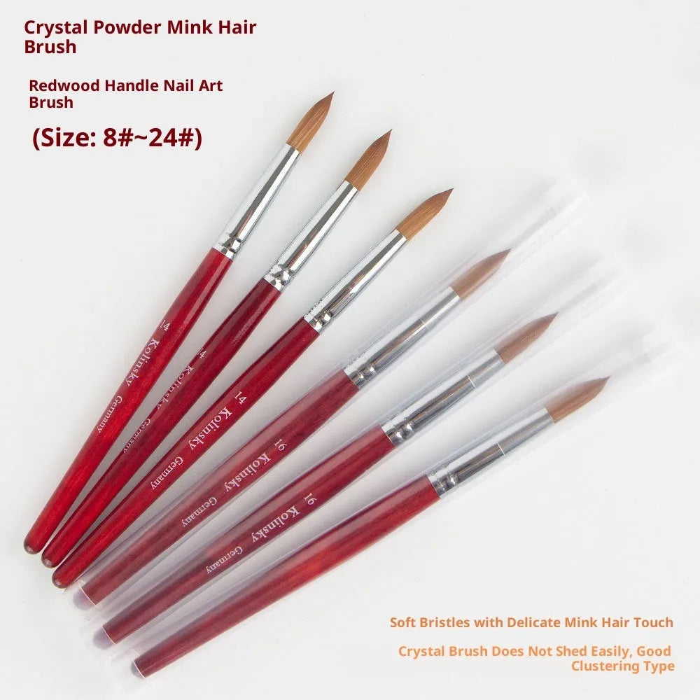 Watercolor crystal Siberian mink nail polish pen with round head tip for nail art
