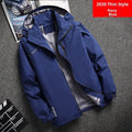 Thin waterproof windproof outdoor casual jacket in polyester with hooded loose fit, available in multiple colours and sizes L to 7XL