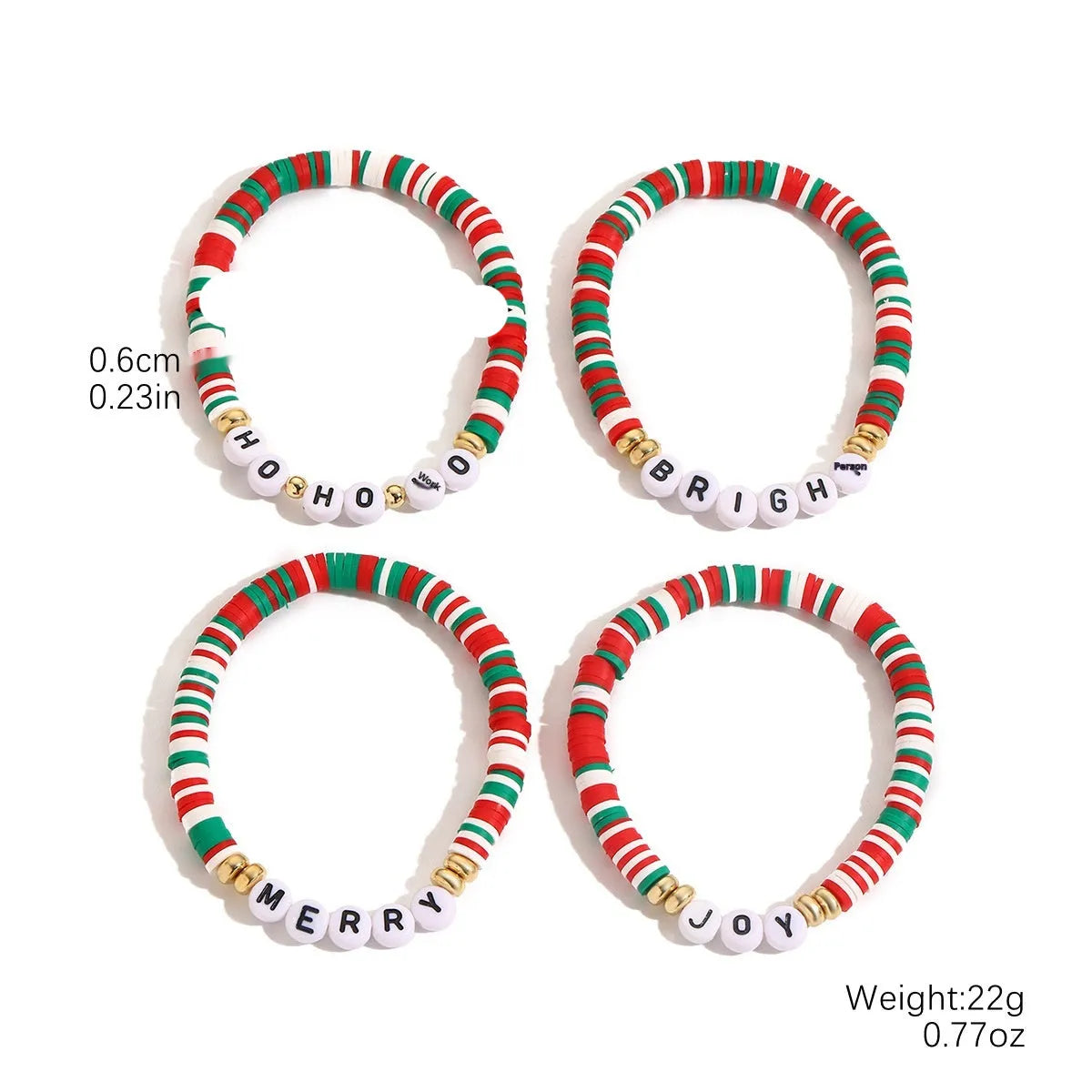 European American new Christmas bracelet pendant set in imitation pearl and polymer clay with Santa Claus design
