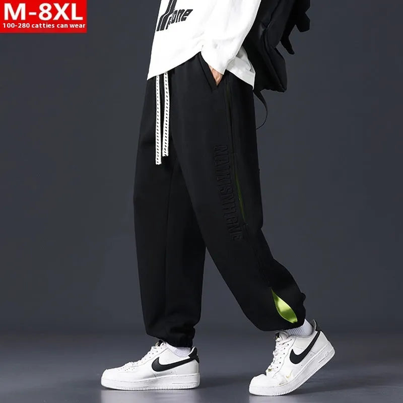 Men's cotton banded ankle pants with collage stitching detail in loose fit design