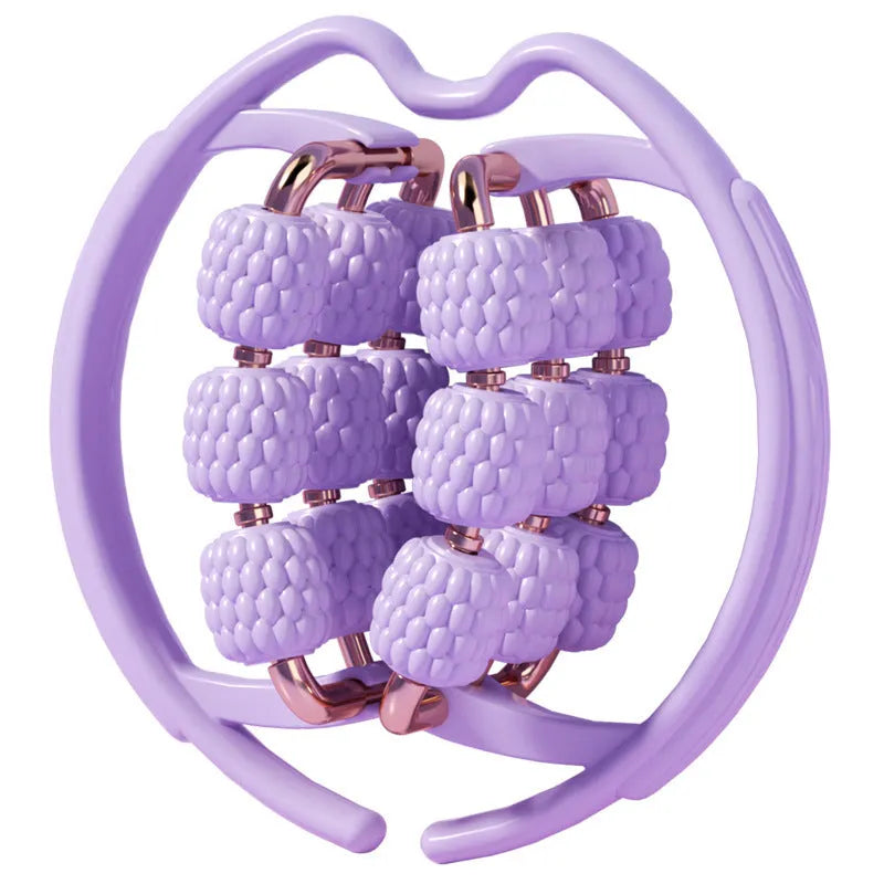 18-round annular foam roller leg massage machine in blue, green, pink or purple, ABS PP plastic