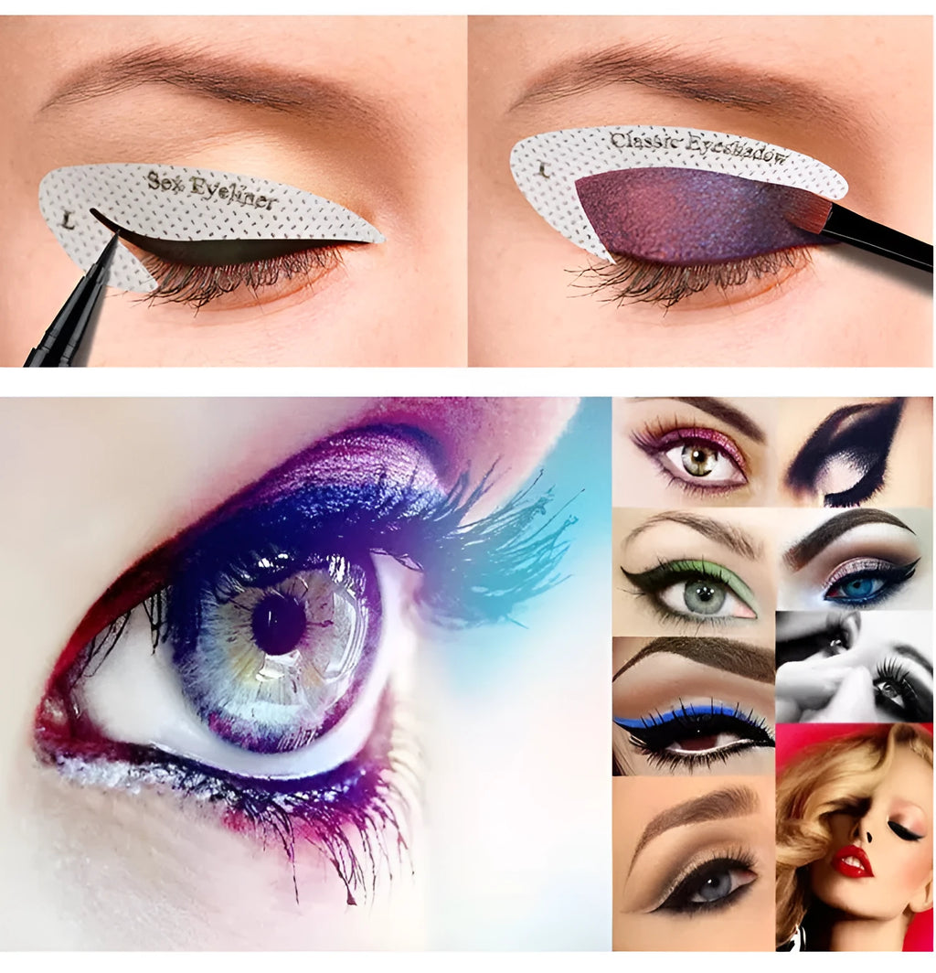 Set of four reusable flexible eyeliner stencil stickers for winged eyeliner and eyeshadow application