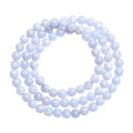 Blue agate bracelet with scattered striped beads and traditional ruyi design elements