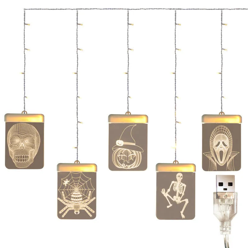 Halloween decoration LED icicle light with acrylic shell, USB powered, Colour or White, always-on or remote control USB
