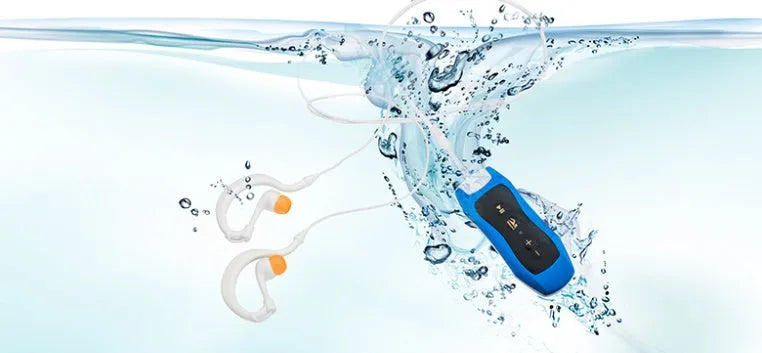 Compact waterproof MP3 player without screen for sports with colour options