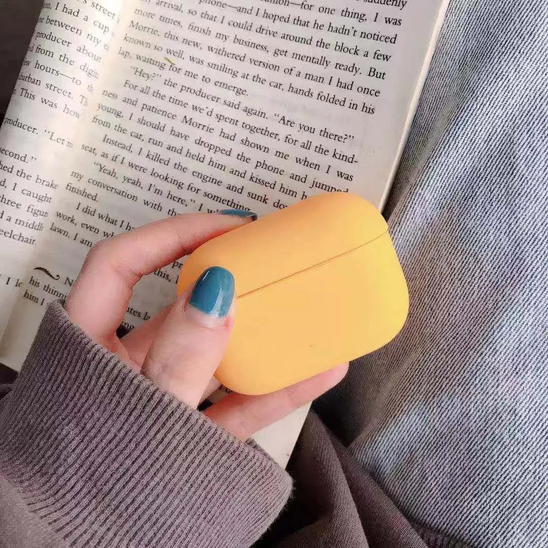 AirPods Pro plastic protective case showing multiple colour options