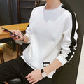 Men's long-sleeved round neck t-shirt in black made from 60% polyester fibre blend for autumn casual wear