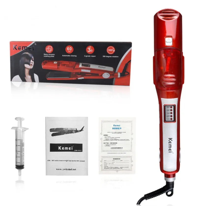 Hair straightener with steam hydration, tourmaline ceramic plates, 31mm diameter, ten temperature settings