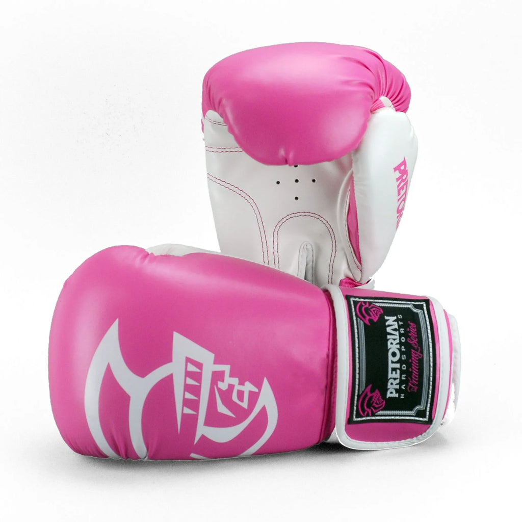 Junior professional fighting boxing gloves in black red colour, PU leather, 12oz size for martial arts training
