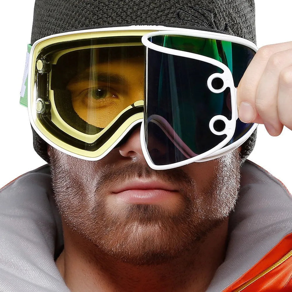 Magnet myopia night vision ski goggles with double-layer PC and TPU build in five colour variants