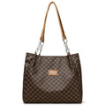 Women's retro style handbag in soft brown PU leather with a polyester lined interior.