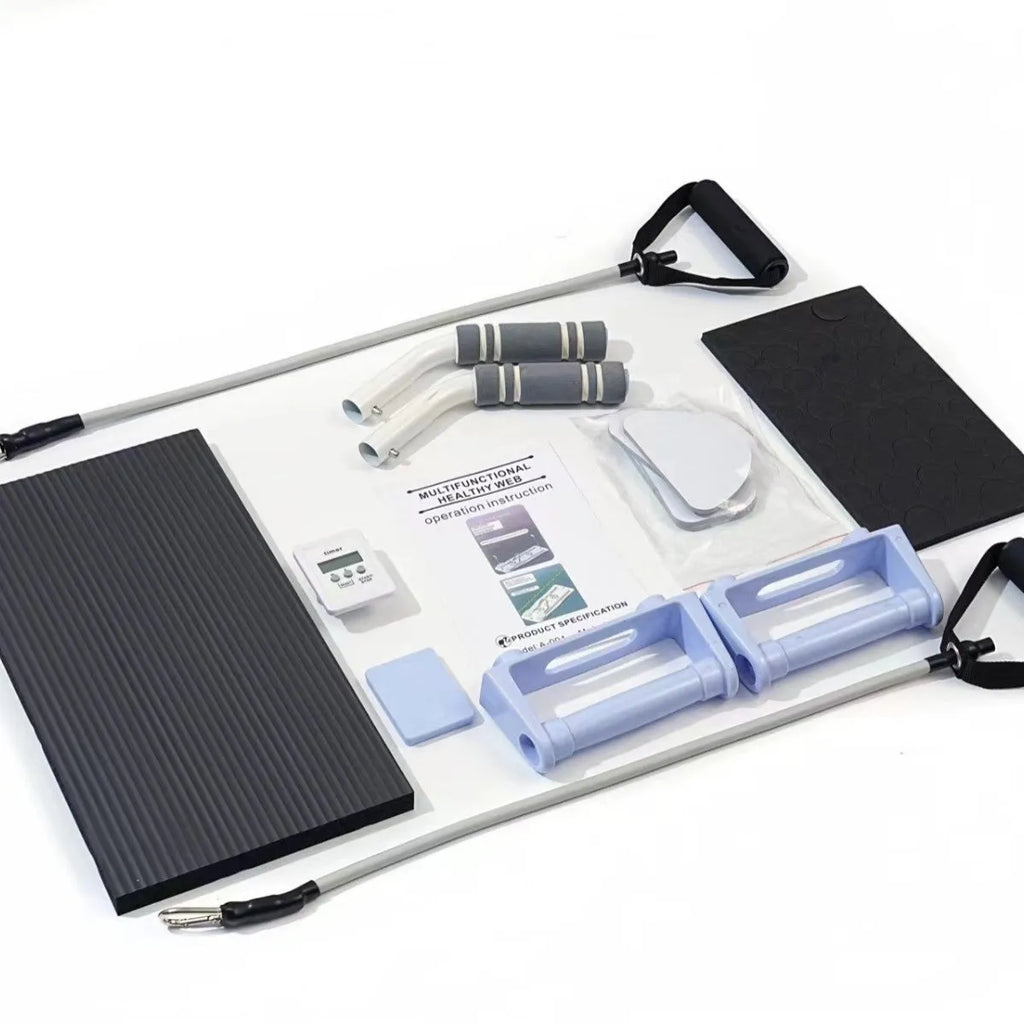 Foldable purple PP fitness board for abdominal exercises, flat support trainer belly panel