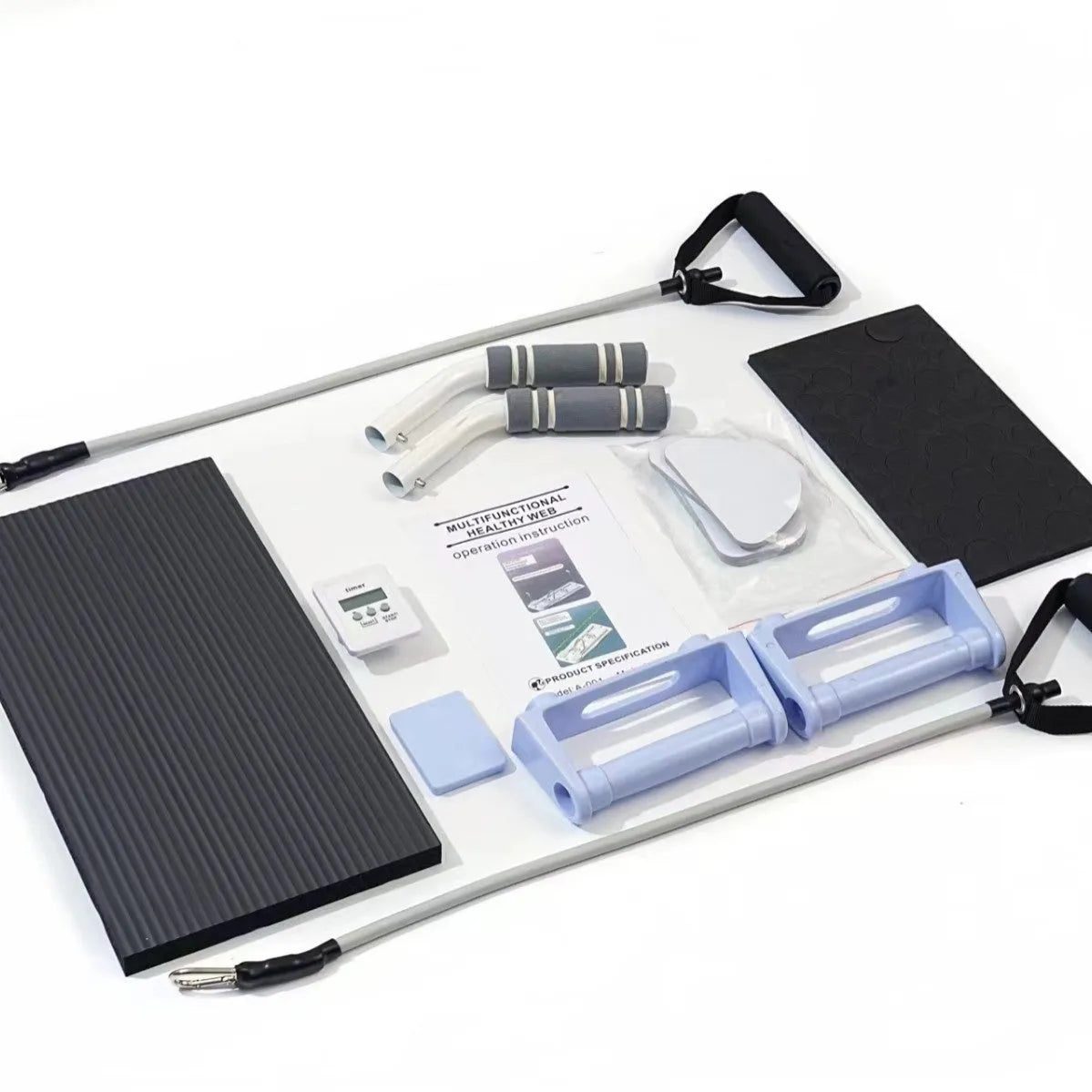 Foldable purple PP fitness board for abdominal exercises, flat support trainer belly panel