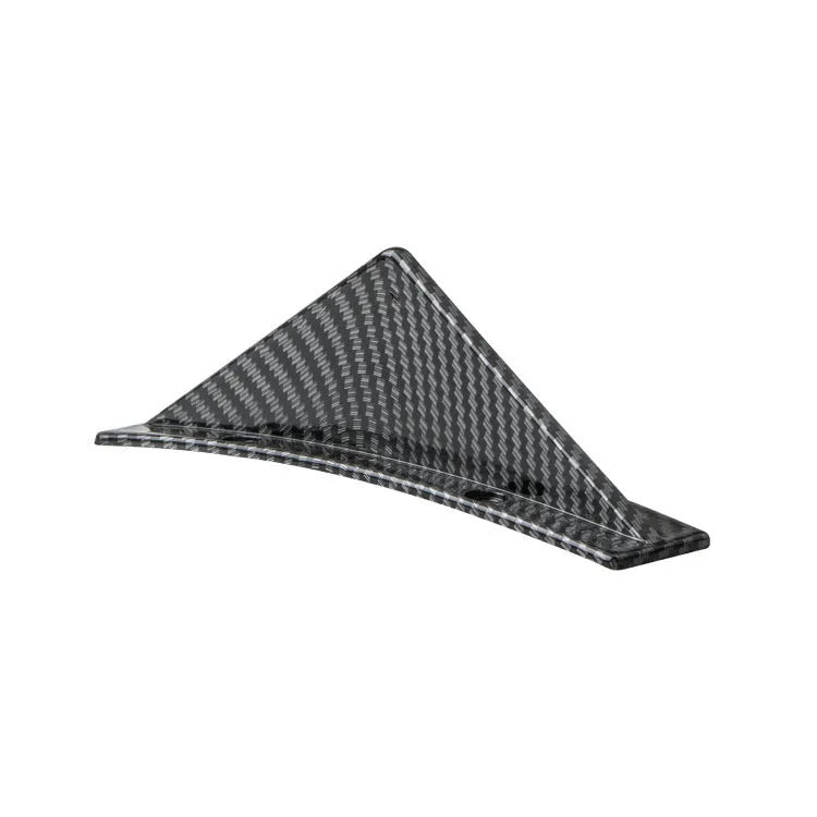Four triangle rear spoilers in bright black and carbon fibre finishes