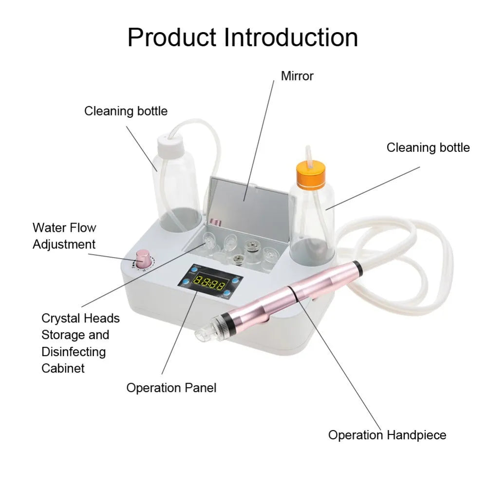 Portable oxygen spray hydro jet facial machine with small bubble vacuum, 26 x 23.5 x 6.4 cm, black, for blackhead removal