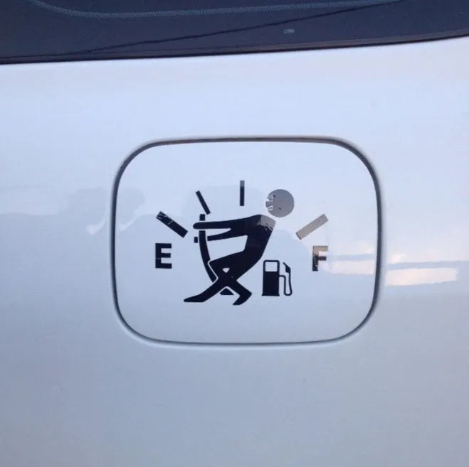 12.7cm x 9cm reflective insufficient oil warning sticker for fuel truck in black