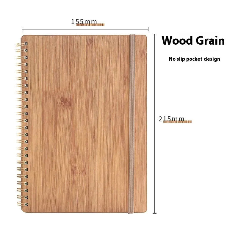 Erasable coil notebook with customisable cover options, featuring waterproof rock paper and included pen