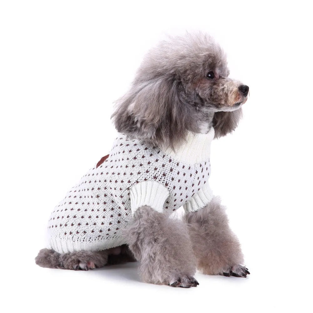 Christmas Snowflake Dog Sweater in polyester, available in sizes S to 2XL, British style, colour 85MYD