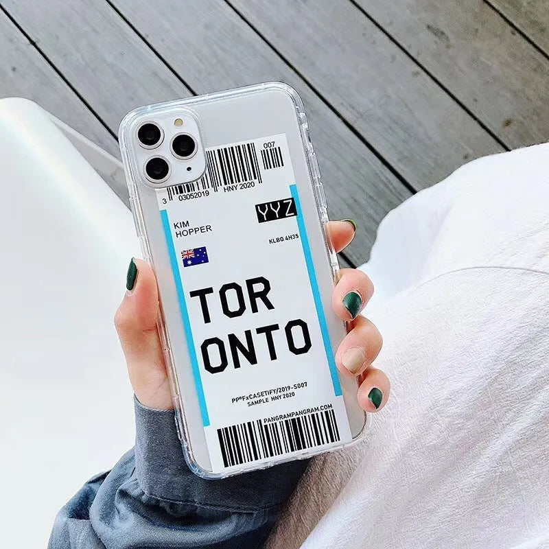 Ticket and graffiti art printed flexible iPhone back cover case in light green colour