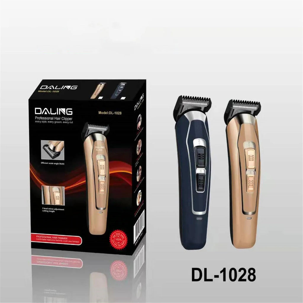 Dark blue rechargeable electric hair clipper with ceramic blades for home grooming