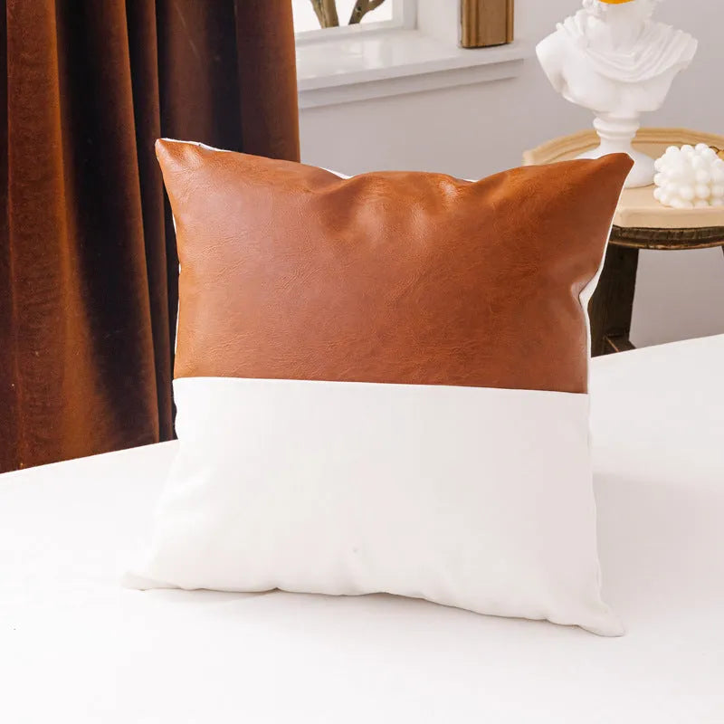 Double sofa cushion set with 45x45cm square cushion and 35x50cm long pillow, cotton canvas cover and hidden zipper, style A