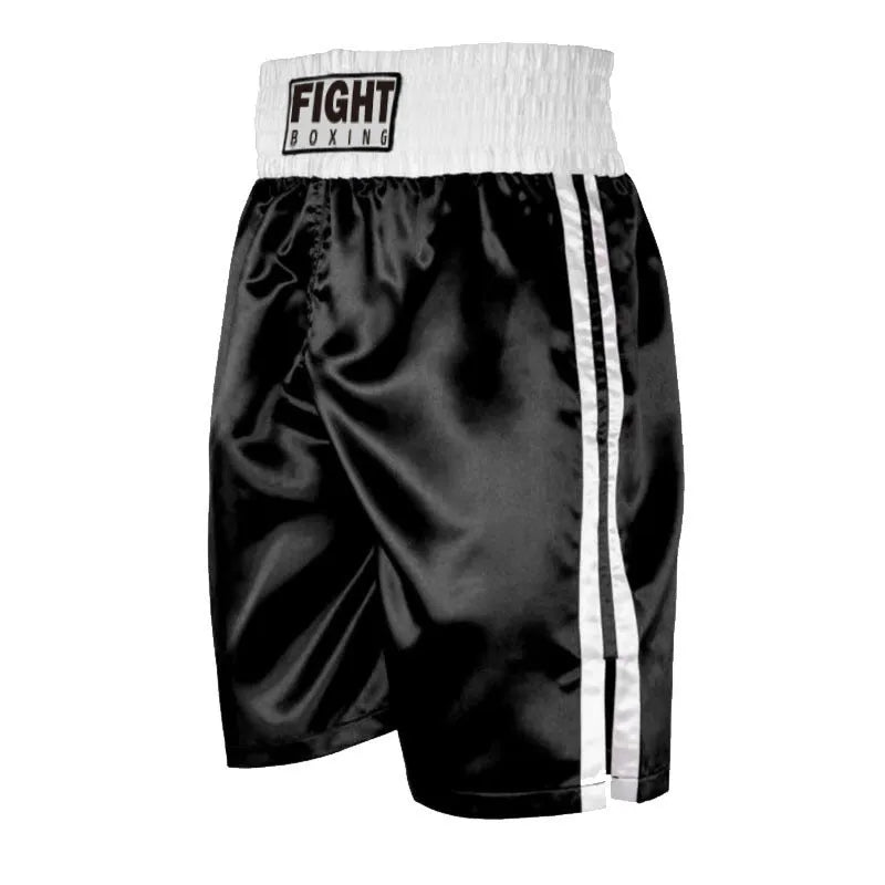 Boxing training shorts with contrasting waistband stripes in multiple colour options