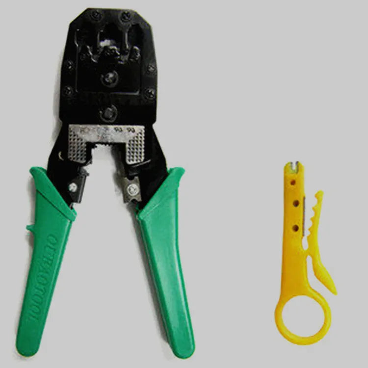Multifunctional network cable pliers with stainless steel handle and 45# steel clamp head, flat mouth European style