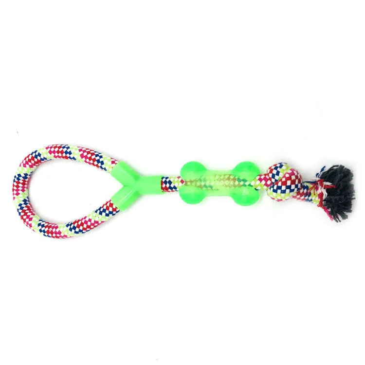 12-piece pet rope toy set in assorted colours made from cotton rope weave for dog biting and teeth cleaning