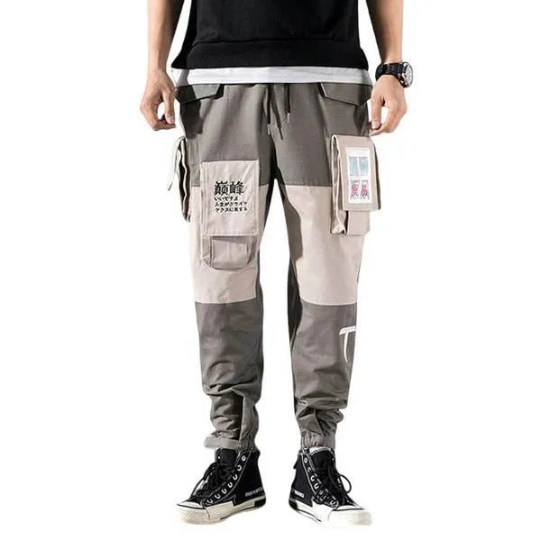 Harlan beam pants in green, grey, and navy blue with elasticated waist, sizes M to 5XL